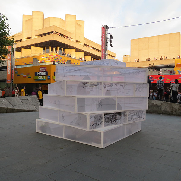 Drawing installation South Bank