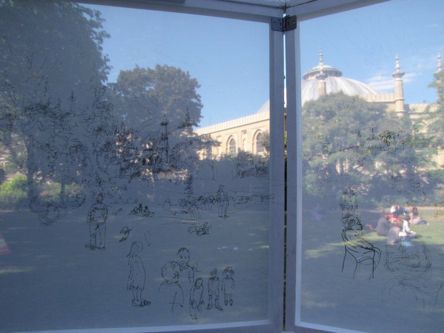 Detail of drawing tent at Brighton Pavilion Gardens