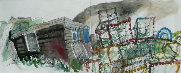 Shed and lobster pots