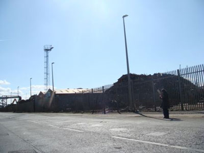Sally sketching at the North Docks