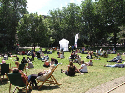 drawing tent at Brighton Pavilion gardens