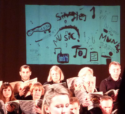 Photo of Choir with projected picture