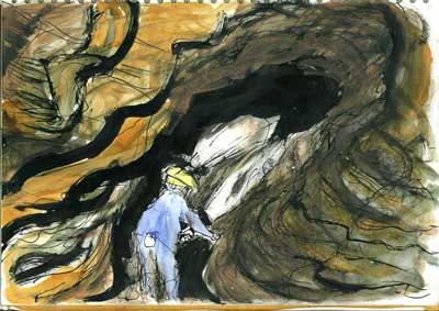 Colin leading us into the mine 2013