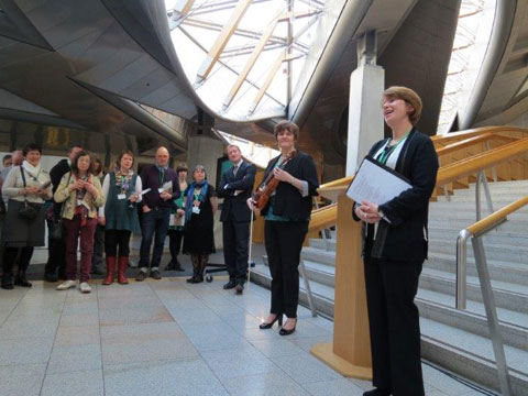 Evlynn Sharp, Margaret Scollay and MSP Tavish Scott