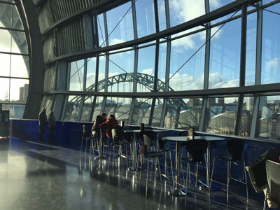 View of Tyne road bridge from Sage Gateshead - photo by Helen White