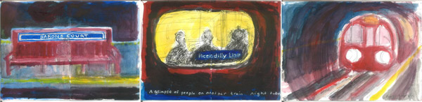 A Glimpse of People on Another Train, Night Tube