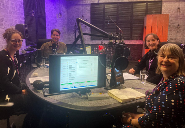 Sally at the BBC Radio studios