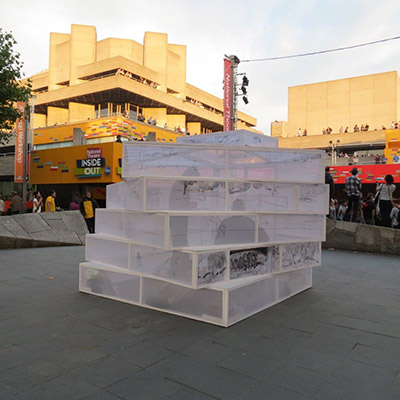 Drawing installation South Bank  photo by Tim Norris